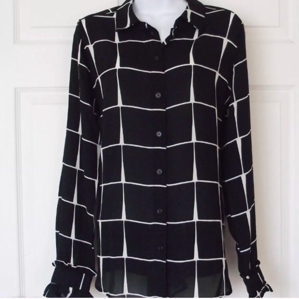 Women's Blk Long Sleeve Blouse- Who What Wear - XL